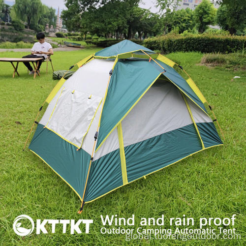 3.3kg green trekking outdoor camping family automatic tent